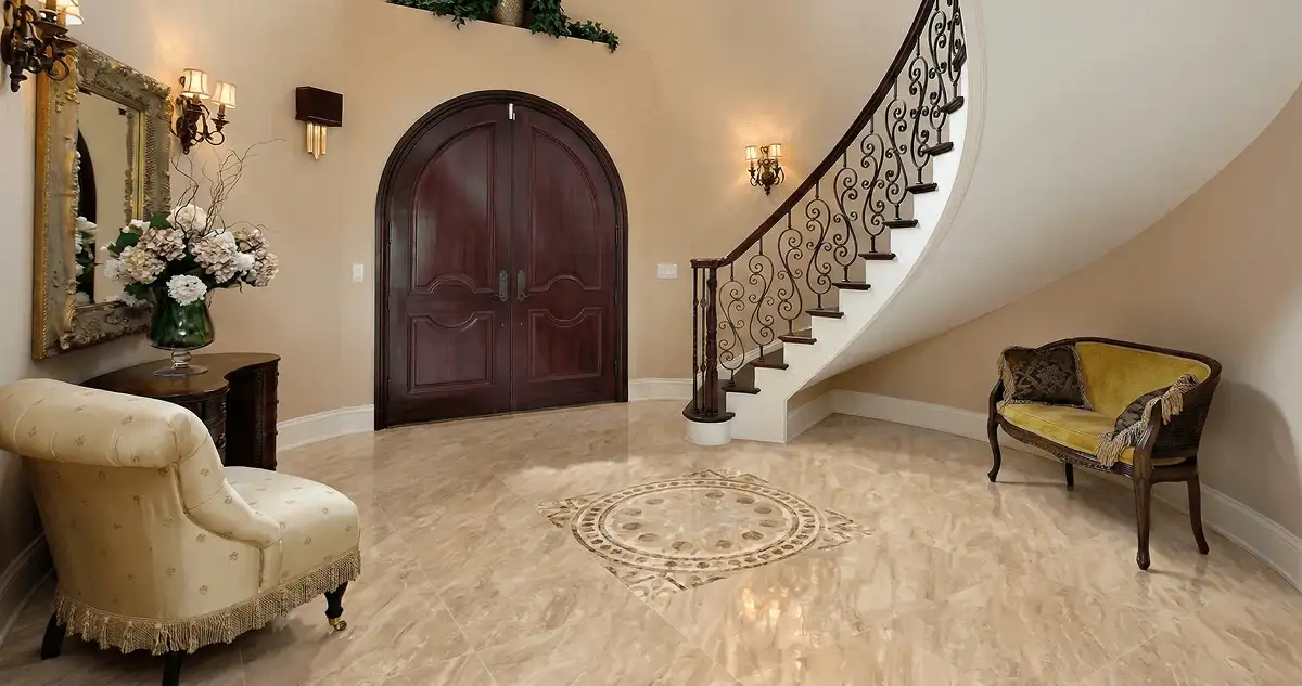 Entrance hall with professionally installed ceramic tile flooring in Aurora CO