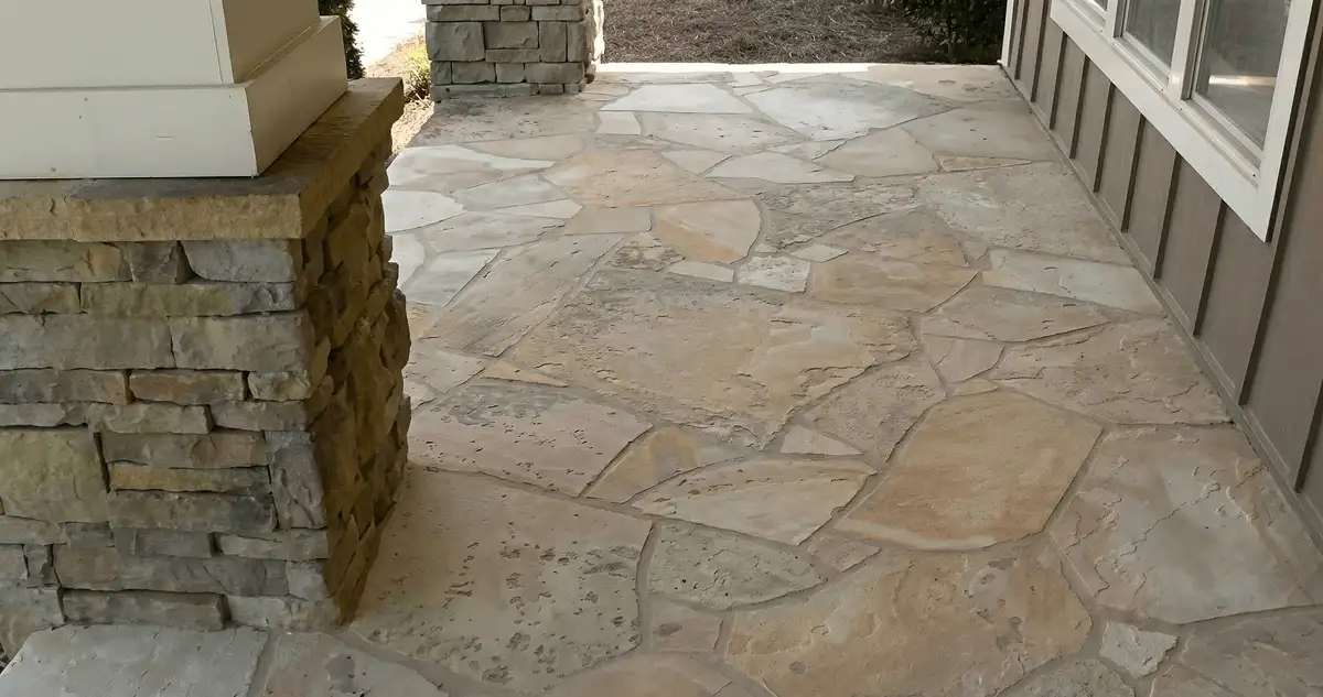 House entrance with professionally installed stone flooring in Aurora CO