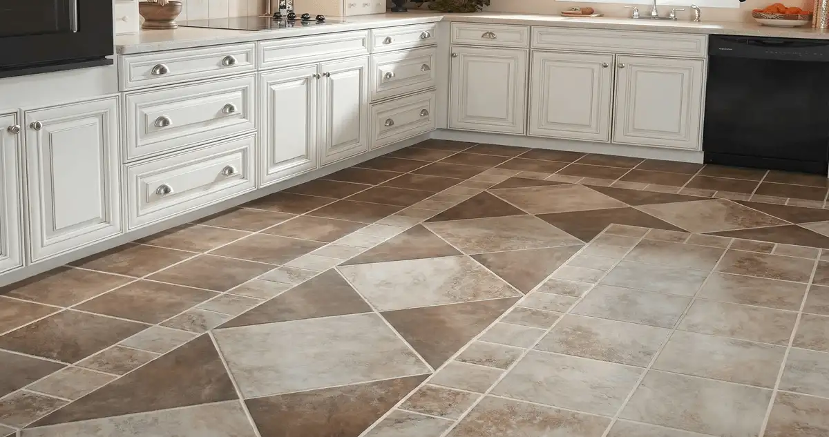Kitchen with white cabinets and a professionally installed tile floor in Aurora, CO
